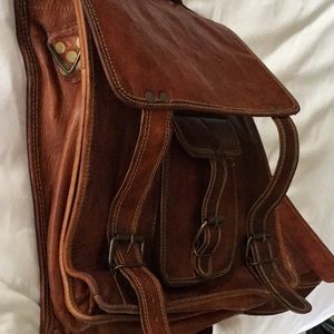Leather convertible backpack